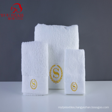 Good Absorbent High Quality 5 Star Hotel 100% Cotton White Customized Logo Outdoor Towel